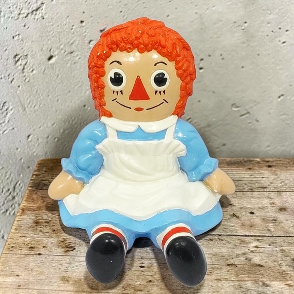 The Bobbs-Merrill Co. Other - VTG 1974 Bobbs-Merrill Raggedy Ann Ceramic Figurine 8" Red Hair Blue Dress Rare